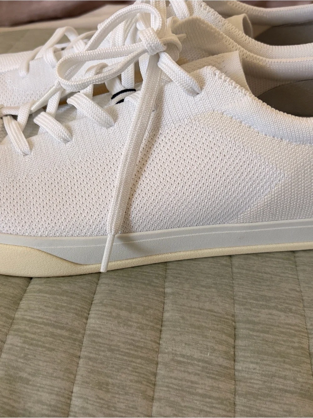 Rothy's Women's White Knit Lace-Up Sneakers (barely worn)